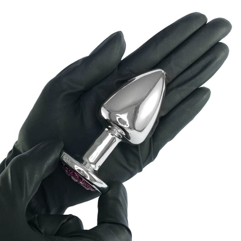 Plug Anal G 9cm x 4cm Leve sem Metal Prata Com Pedra Cravejada Rosa - Feito em ABS HA155CR - Imagem 4