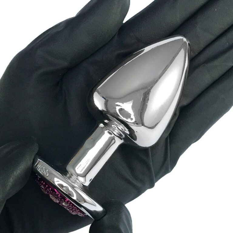 Plug Anal G 9cm x 4cm Leve sem Metal Prata Com Pedra Cravejada Rosa - Feito em ABS HA155CR - Imagem 5