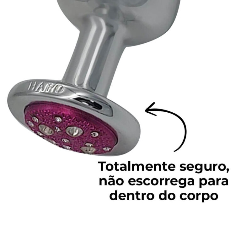 Plug Anal G 9cm x 4cm Leve sem Metal Prata Com Pedra Cravejada Rosa - Feito em ABS HA155CR - Imagem 11