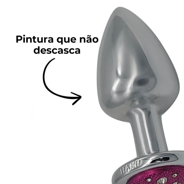 Plug Anal G 9cm x 4cm Leve sem Metal Prata Com Pedra Cravejada Rosa - Feito em ABS HA155CR - Imagem 15