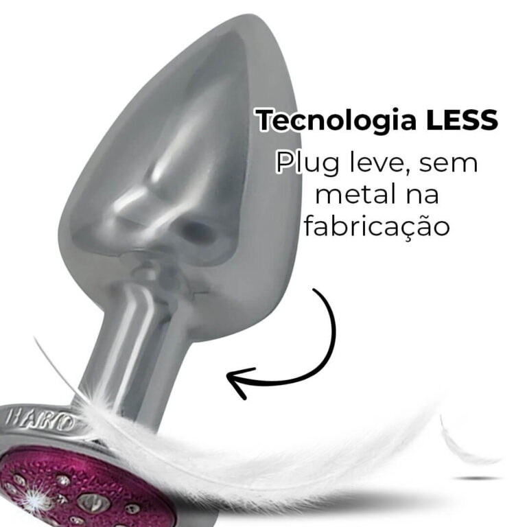 Plug Anal G 9cm x 4cm Leve sem Metal Prata Com Pedra Cravejada Rosa - Feito em ABS HA155CR - Imagem 9