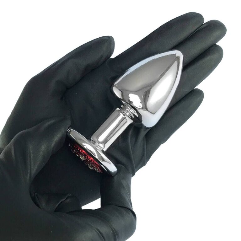 Plug Anal G 9cm x 4cm Leve sem Metal Prata Com Pedra Cravejada Vermelha - Feito em ABS HA155CV - Imagem 4