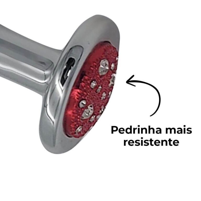 Plug Anal G 9cm x 4cm Leve sem Metal Prata Com Pedra Cravejada Vermelha - Feito em ABS HA155CV - Imagem 14