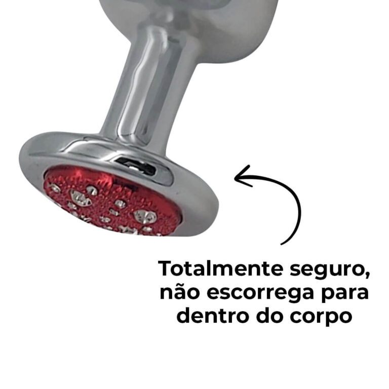 Plug Anal G 9cm x 4cm Leve sem Metal Prata Com Pedra Cravejada Vermelha - Feito em ABS HA155CV - Imagem 10