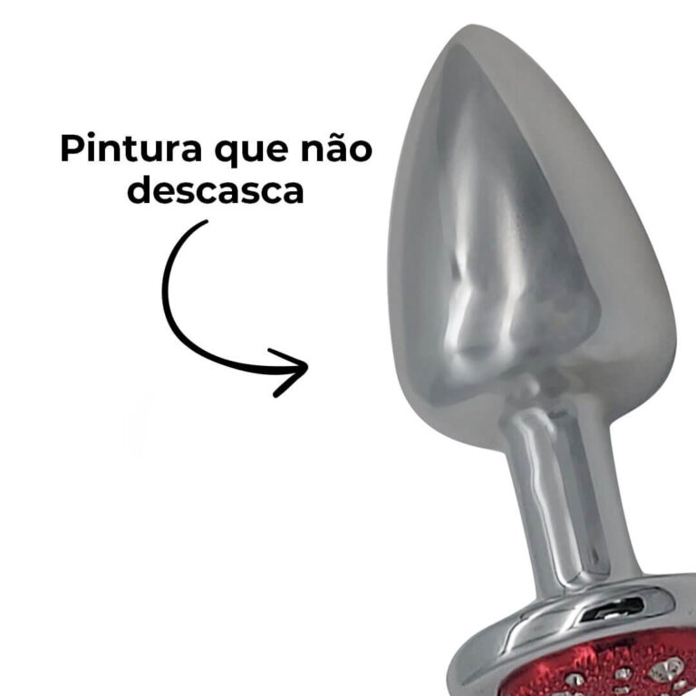 Plug Anal G 9cm x 4cm Leve sem Metal Prata Com Pedra Cravejada Vermelha - Feito em ABS HA155CV - Imagem 15