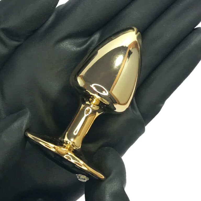 Plug Anal P 6,5cm x 3cm Dourado com Pedra de Coração Prata - Feito em Metal HA161DC - Imagem 5