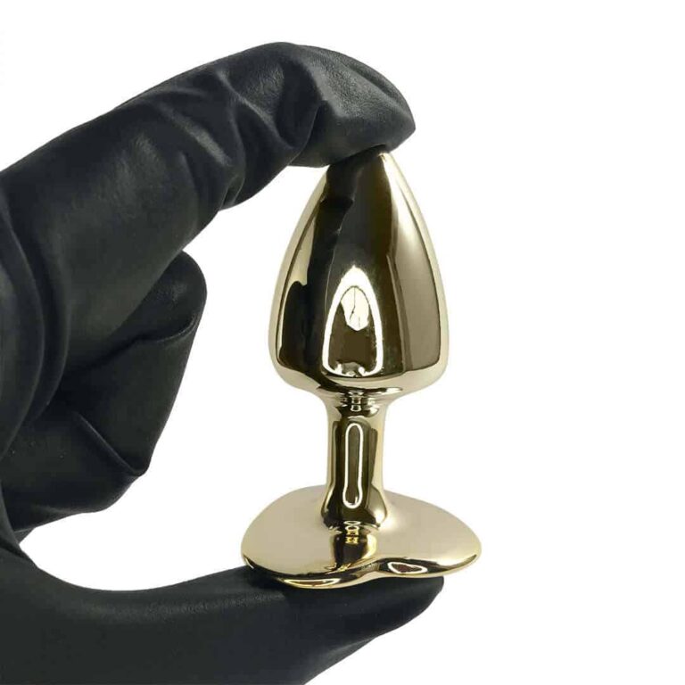 Plug Anal P 6,5cm x 3cm Dourado com Pedra de Coração Prata - Feito em Metal HA161DC - Imagem 7
