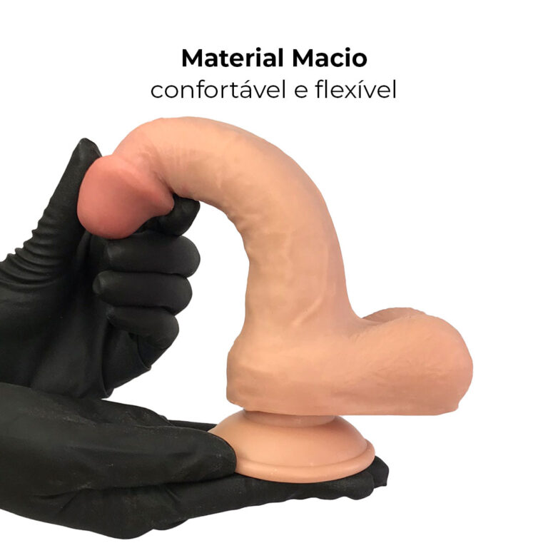 Pênis Realista Médio 17cm x 3,5cm Dupla Camada (Pele que estica) Com vértebra Bege - Imagem 8