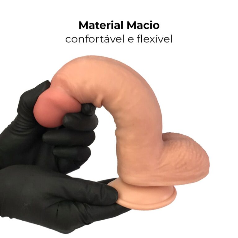 Pênis Realista Grande 19cm x 4cm Dupla Camada (Pele que estica) Com vértebra Bege - Imagem 7