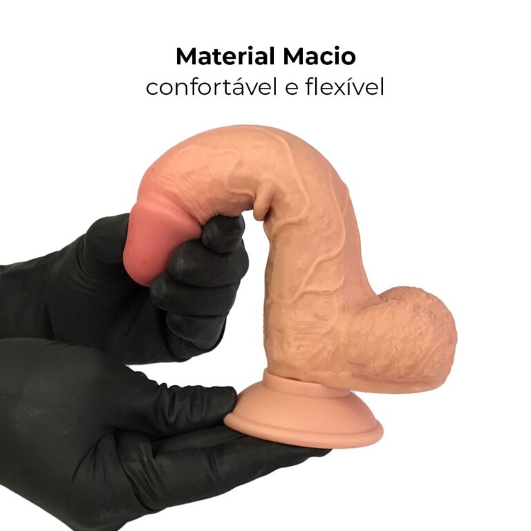 Pênis Realista Médio 17cm x 3,5cm Dupla Camada (Pele que estica) Com vértebra Bege - Imagem 8