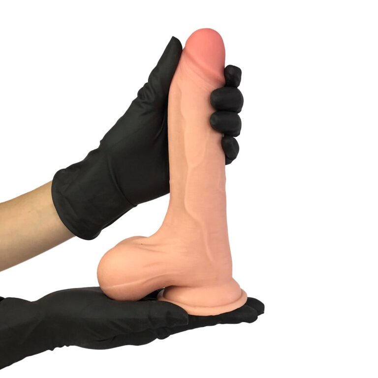 Pênis Realista Grande 21cm x 4cm Dupla Camada (Pele que estica) Com vértebra Bege - Imagem 8