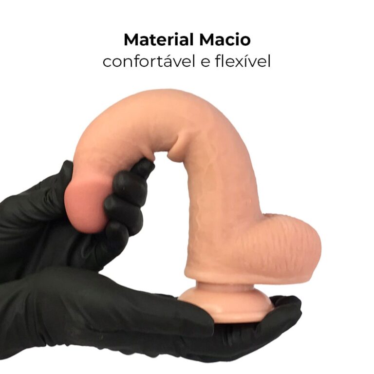 Pênis Realista Grande 21cm x 4cm Dupla Camada (Pele que estica) Com vértebra Bege - Imagem 7