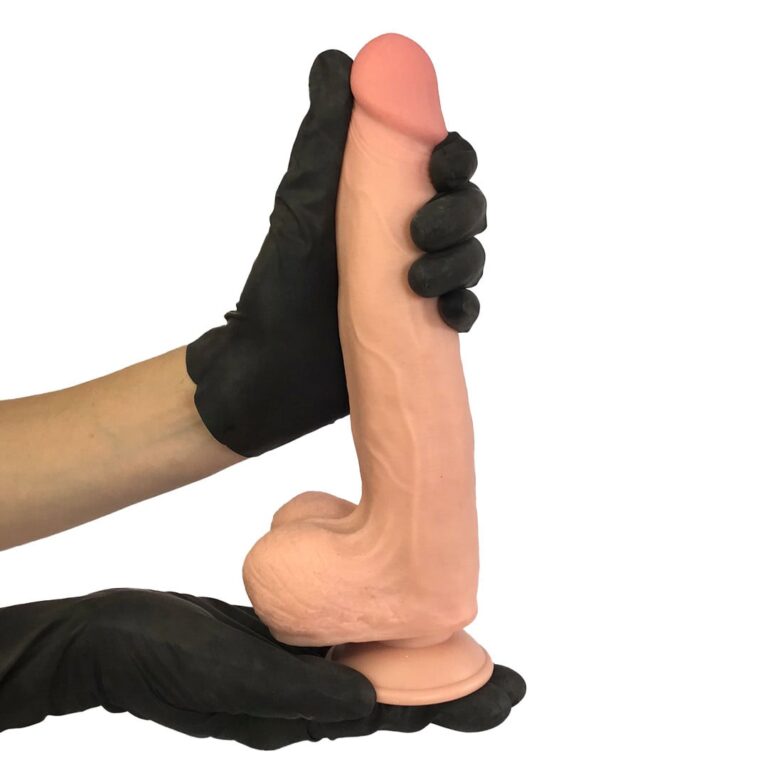 Pênis Realista Grande 23cm x 4,5cm Dupla Camada (Pele que estica) Com vértebra Bege - Imagem 8