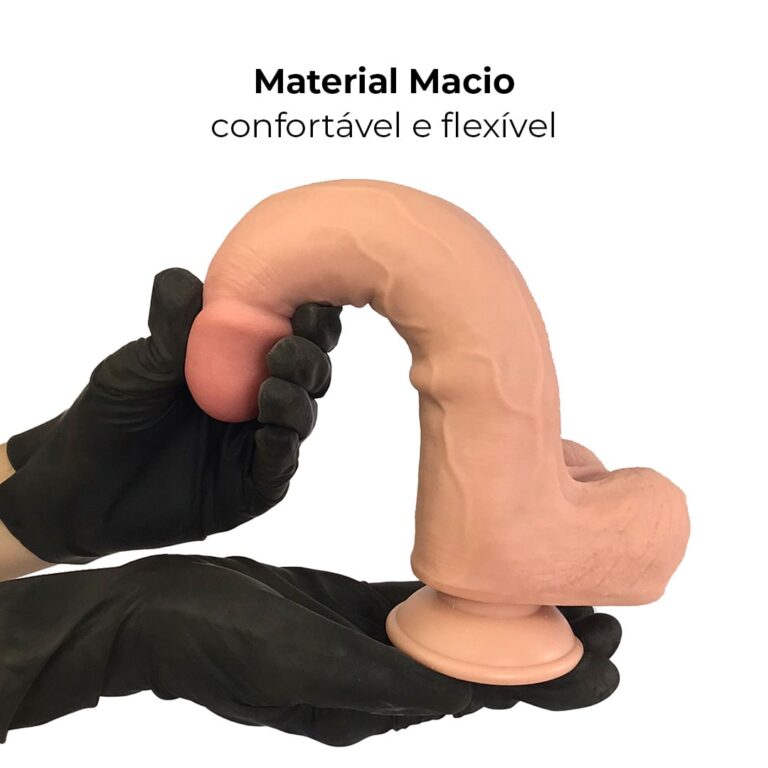 Pênis Realista Grande 23cm x 4,5cm Dupla Camada (Pele que estica) Com vértebra Bege - Imagem 7