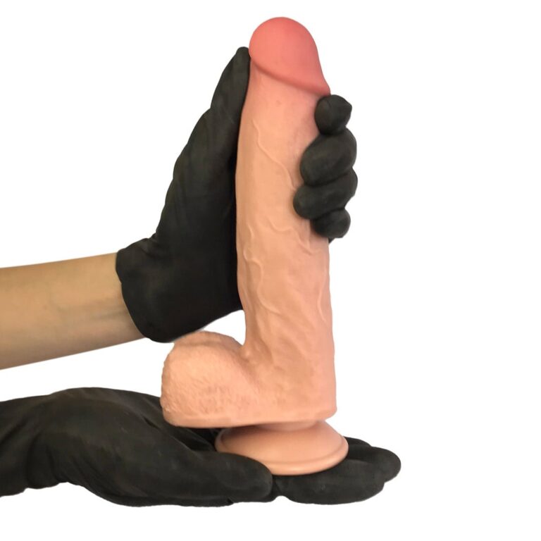 Pênis Realista Grande 20cm x 4cm Dupla Camada (Pele que estica) Com vértebra Bege - Imagem 10