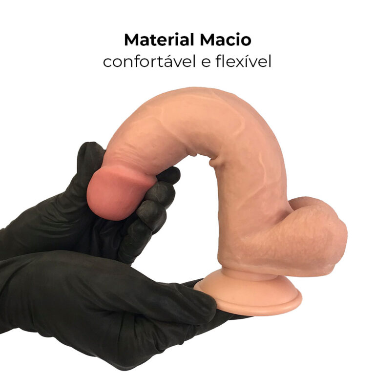 Pênis Realista Grande 19cm x 4cm Dupla Camada (Pele que estica) Com vértebra Bege - Imagem 6