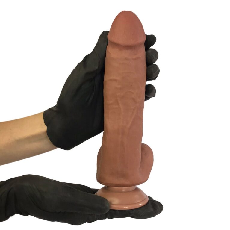 Pênis Realista Grande 21cm x 4,5cm Dupla Camada (Pele que estica) Com vértebra Marrom - Imagem 8