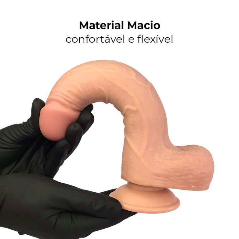 Pênis Realista Grande 20cm x 3,5cm Dupla Camada (Pele que estica) Com vértebra Bege - Imagem 6