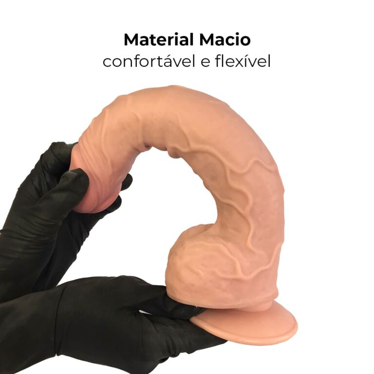 Pênis Realista Grande 28,5cm x 5cm Dupla Camada (Pele que estica) Com vértebra Bege - Imagem 6