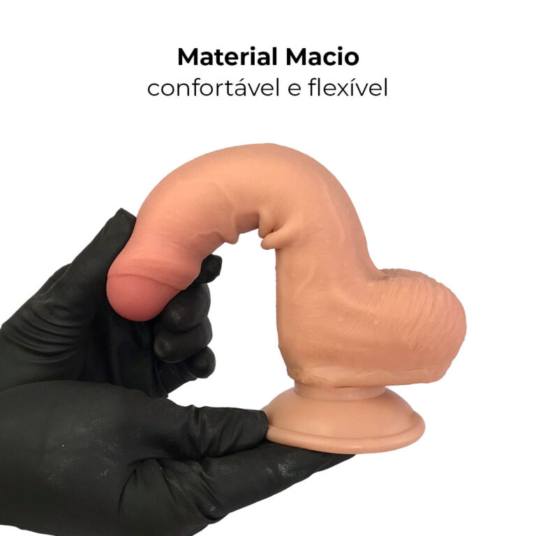 Pênis Realista Médio 17,5cm x 3cm Dupla Camada (Pele que estica) Com vértebra Bege - Imagem 6