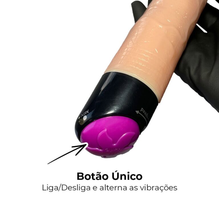 Vibrador formato Pênis com Cabeça que Gira 23cm x 3,5cm - Imagem 4