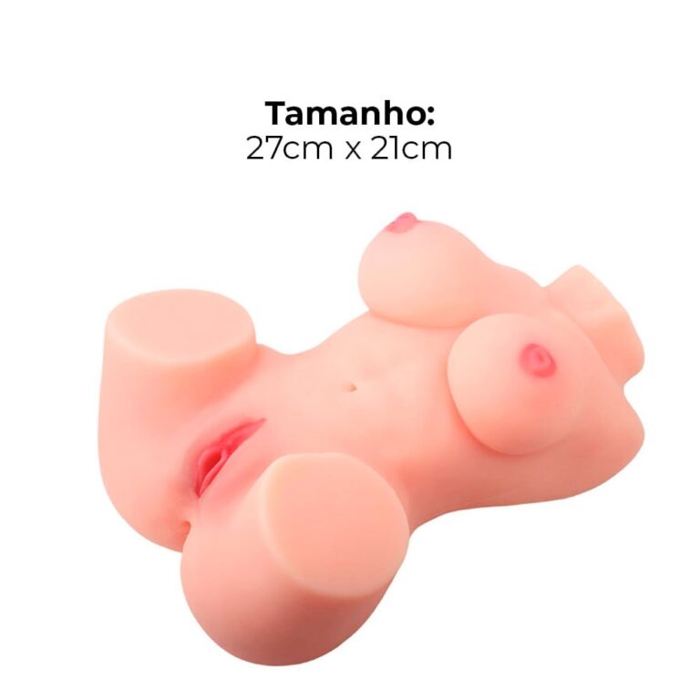 Masturbador masculino seios, vagina e ânus, túnel interno texturizado 27cm x 21cm - Imagem 3