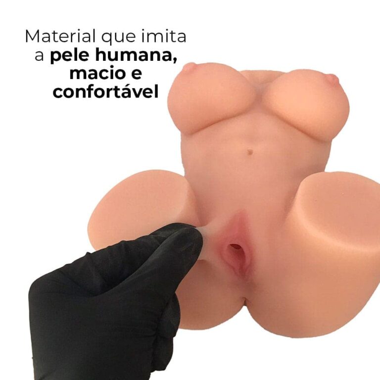Masturbador masculino seios, vagina e ânus, túnel interno texturizado 27cm x 21cm - Imagem 5