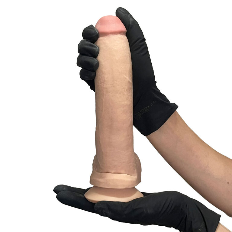 Pênis Grande 22cm x 4,5cm Recarregável com Vibração e Controle Remoto Realista Cyberskin Bege com Ventosa e Escroto - Imagem 6
