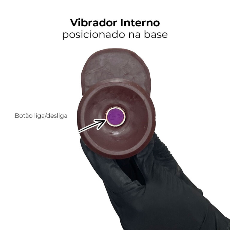 Pênis Grande 22cm x 4,5cm Recarregável com Vibração e Controle Remoto Realista Cyberskin Marrom com Ventosa e Escroto - Imagem 9