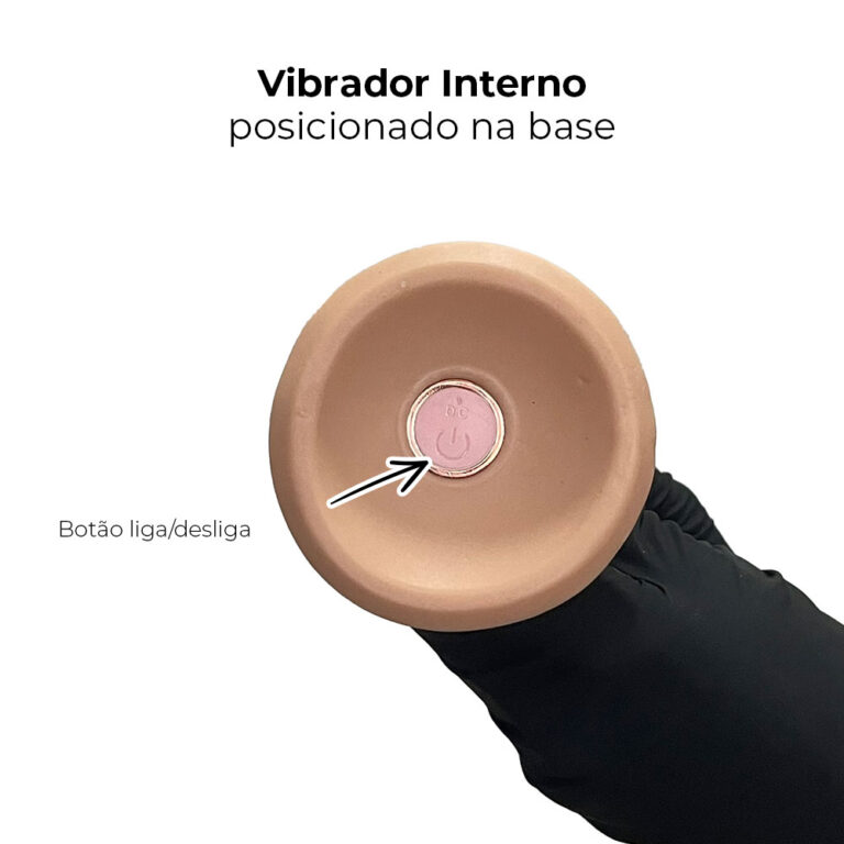 Pênis Grande 17cm x 4,5cm Recarregável com Vibração e Controle Remoto Realista Cyberskin Bege com Ventosa - Imagem 9