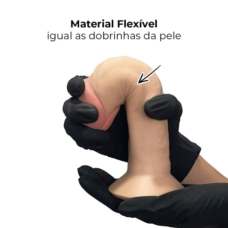 Pênis Grande 17cm x 4,5cm Recarregável com Vibração e Controle Remoto Realista Cyberskin Bege com Ventosa - Imagem 8