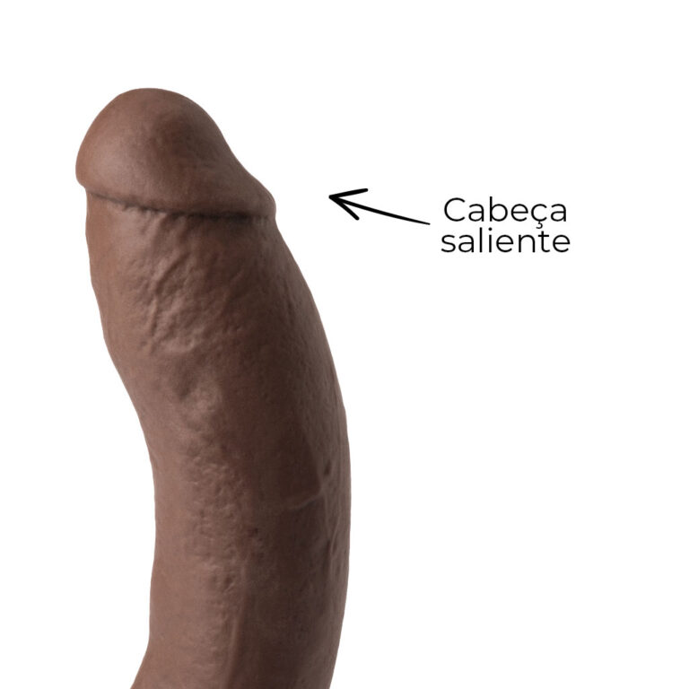Pênis Grande 22cm x 4,5cm Recarregável com Vibração e Controle Remoto Realista Cyberskin Marrom com Ventosa e Escroto - Imagem 15
