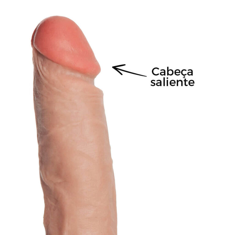 Pênis Grande 19,5cm x 4cm Recarregável com Vibração e Controle Remoto Realista Cyberskin Bege com Ventosa e Escroto - Imagem 15