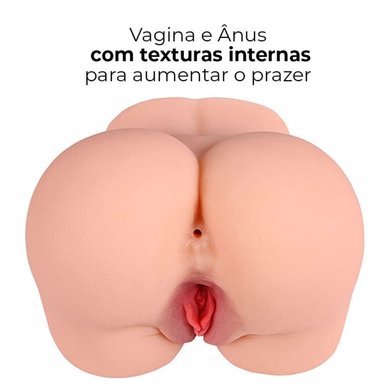 Masturbador masculino vagina e ânus, túnel interno texturizado 19cm x 17cm - Imagem 10