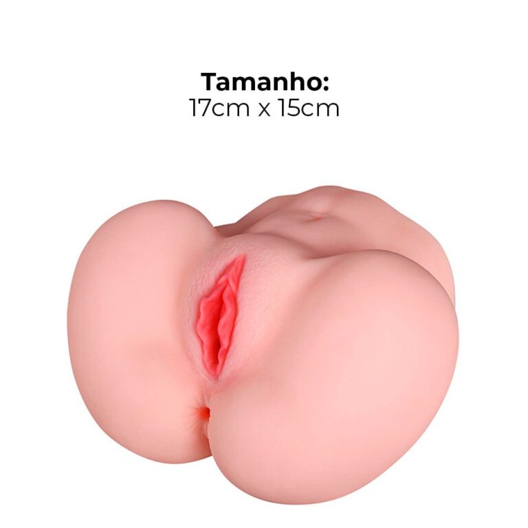 Masturbador masculino vagina e ânus, túnel interno texturizado 17cm x 15cm - Imagem 3