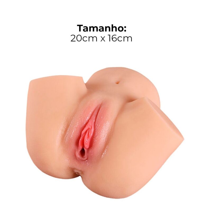 Masturbador masculino vagina e ânus, túnel interno texturizado 20cm x 16cm - Imagem 3