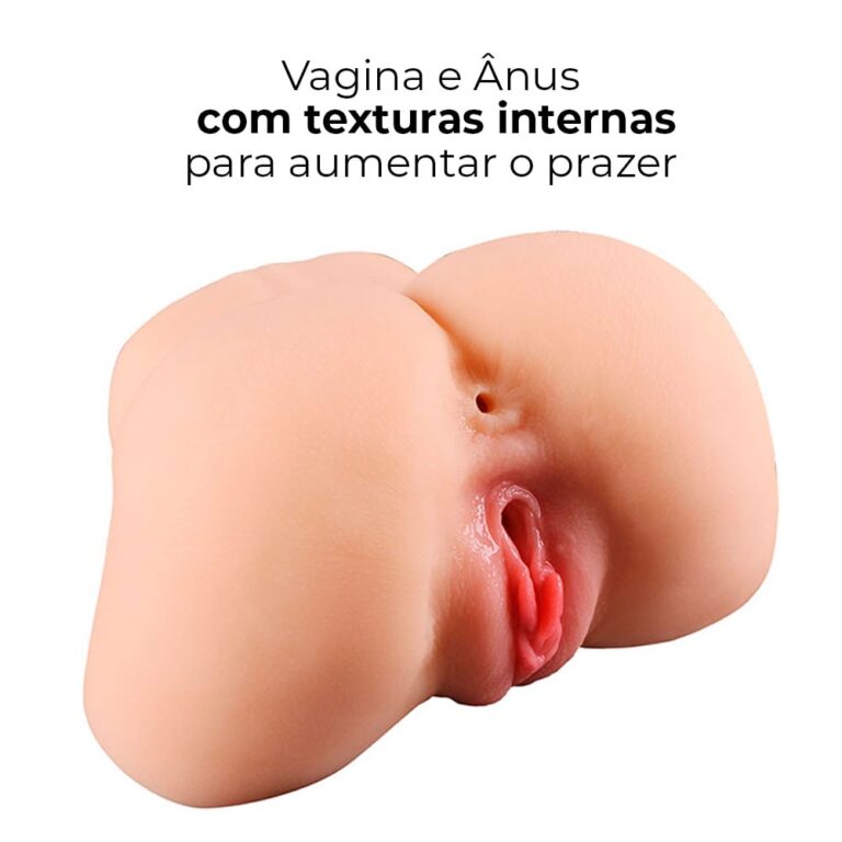 Masturbador masculino vagina e ânus, túnel interno texturizado 20cm x 16cm - Imagem 5