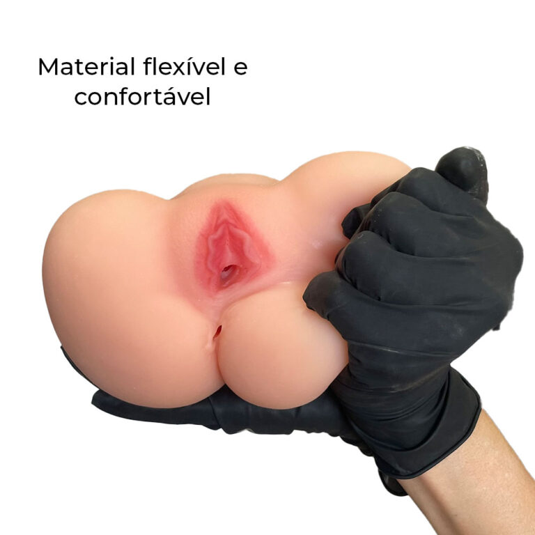 Masturbador masculino vagina e ânus, túnel interno texturizado 19cm x 17cm - Imagem 5