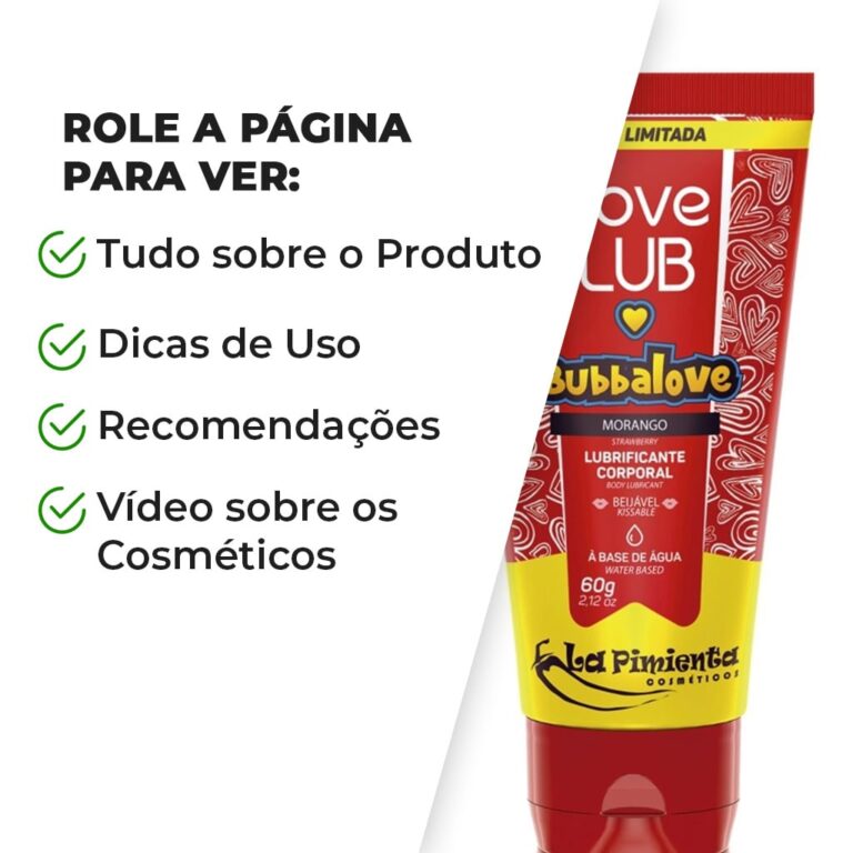 Lubrificante à base de água sabor Morango Bubbalove - Imagem 6