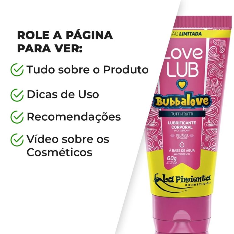 Lubrificante à base de água sabor Tutti-frutti Bubbalove - Imagem 6