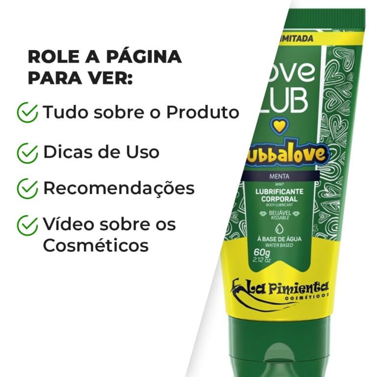 Lubrificante à base de água sabor Menta Bubbalove - Imagem 6