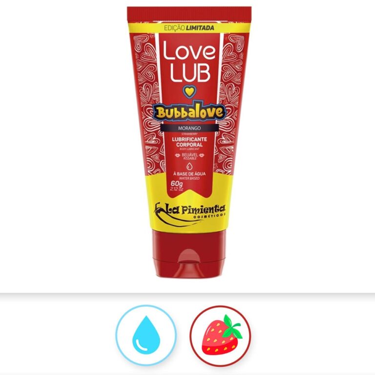 Lubrificante à base de água sabor Morango Bubbalove