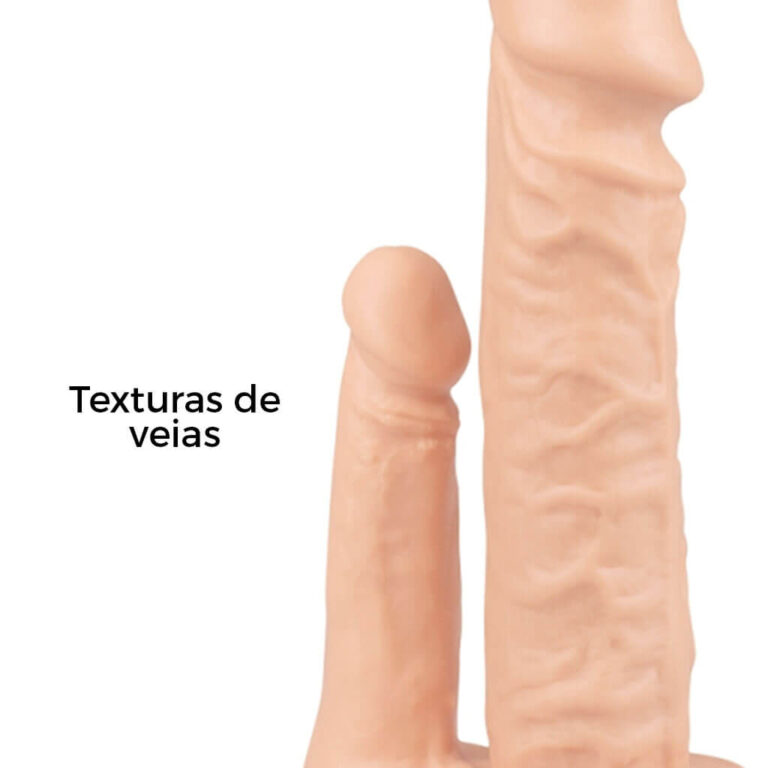 Pênis Médio Dupla Penetração 16cm x 3,5cm e 9,5cm x 2,2cm Bege - Imagem 9