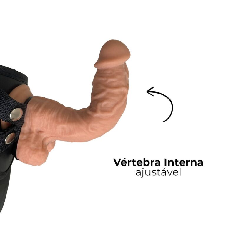 Cinta Peniana MARS DILDO Cyberskin com Vértebra Interna 17,5cm x 4cm - Imagem 9