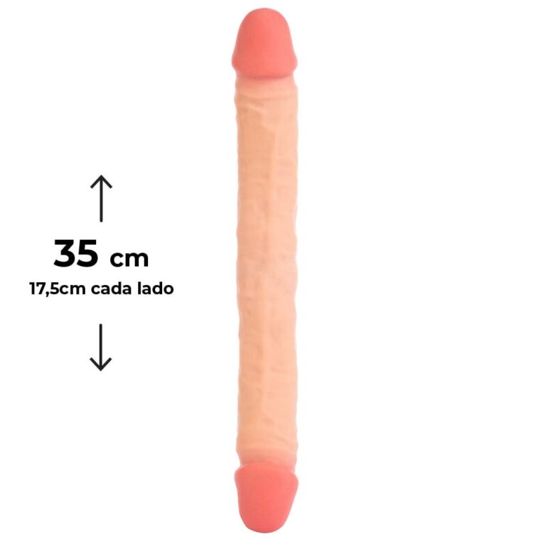 Pênis Duas Pontas / Duas Cabeças 35cmx4cm (17,5cm cada lado) Cyberskin Bege