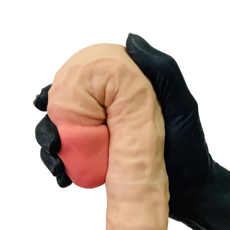 Pênis Duas Pontas / Duas Cabeças 35cmx4cm (17,5cm cada lado) Cyberskin Bege - Imagem 15
