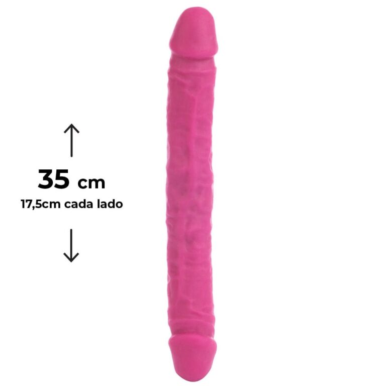 Pênis Duas Pontas / Duas Cabeças 35cmx4cm (17,5cm cada lado) Cyberskin Rosa