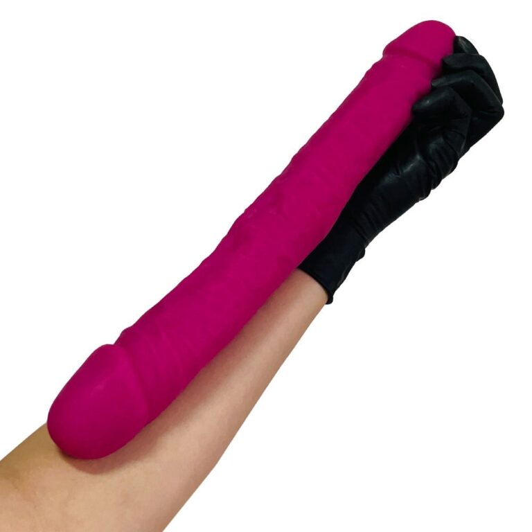 Pênis Duas Pontas / Duas Cabeças 35cmx4cm (17,5cm cada lado) Cyberskin Rosa - Imagem 12