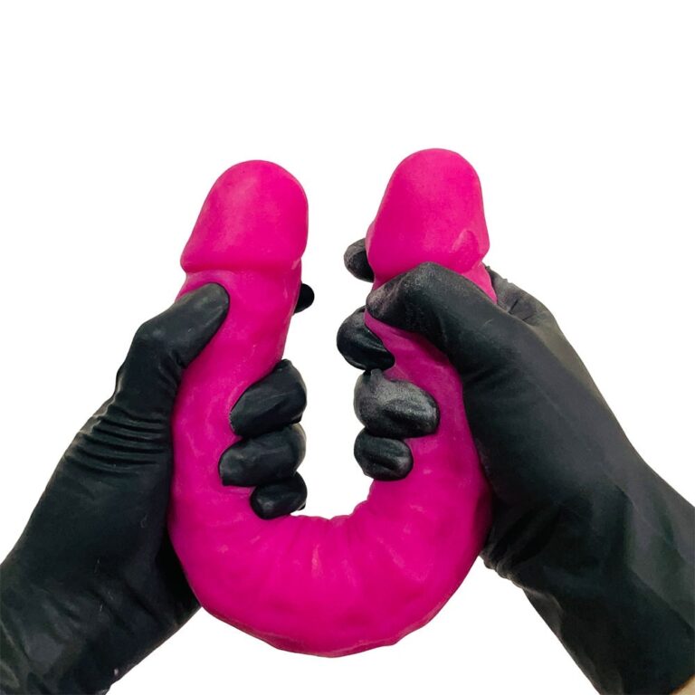 Pênis Duas Pontas / Duas Cabeças 35cmx4cm (17,5cm cada lado) Cyberskin Rosa - Imagem 14