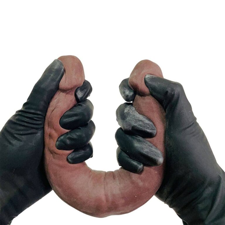 Pênis Duas Pontas / Duas Cabeças 31cmx3,5cm (15,5cm cada lado) Cyberskin Marrom - Imagem 13